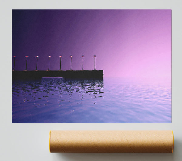 Purple Sky Pier Poster