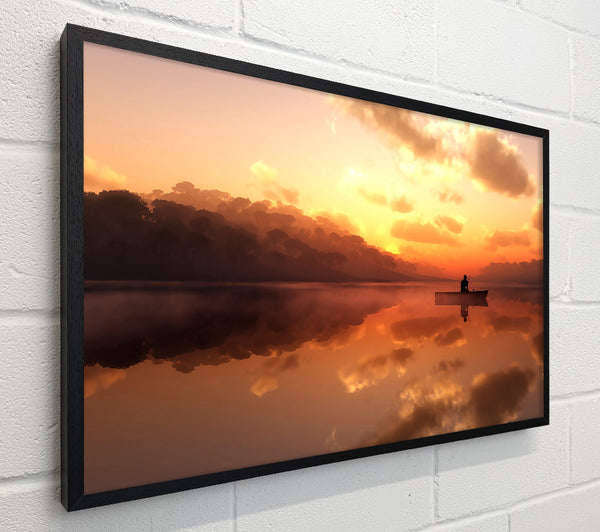 Fishing In The Tranquil Sky Reflection