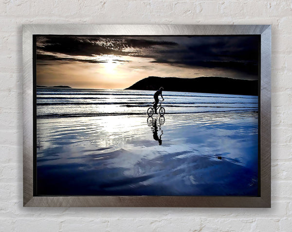 Beach Bike Ride Framed Print