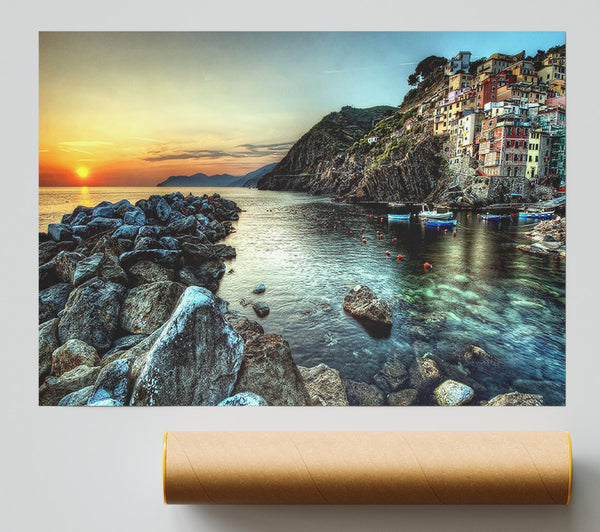 Coastal City Ocean Poster