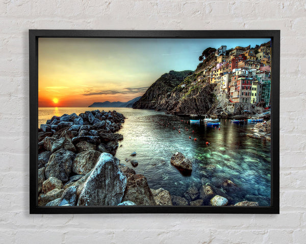 Coastal City Ocean Framed Print