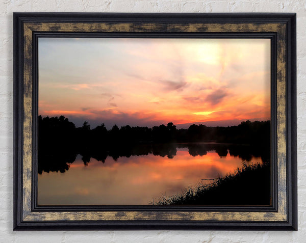 Sunset Tree Reflections Framed Print