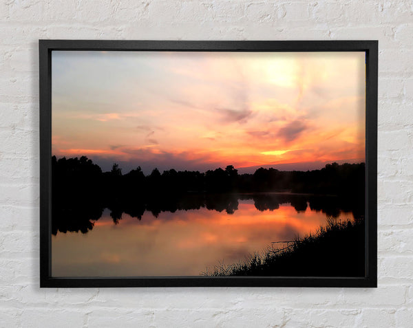 Sunset Tree Reflections Framed Print