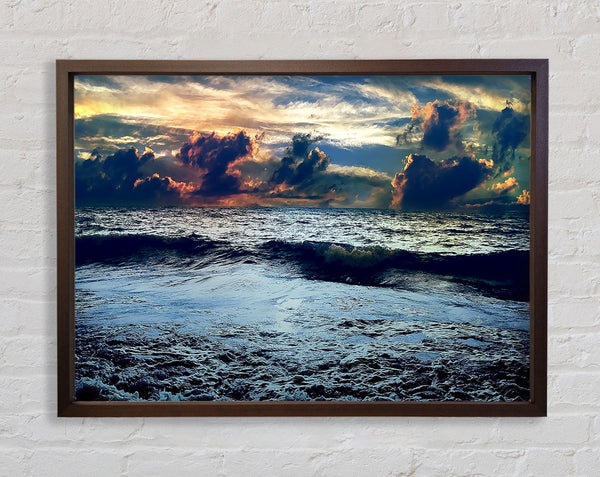 Dark Blue Sea Framed Print