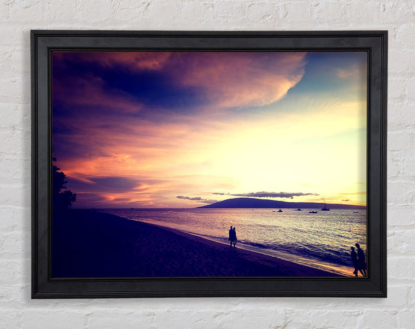 Lovers Beach Promenade Framed Print