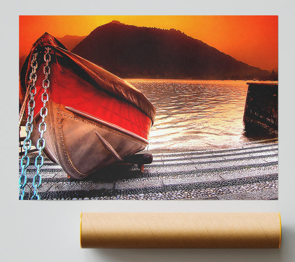 Stunning Paradise Fishing Boat Poster