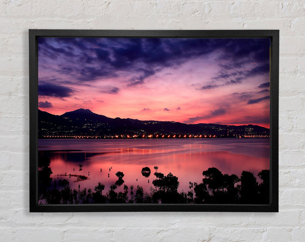 Nightfall Over The Tranquil Sea Framed Print