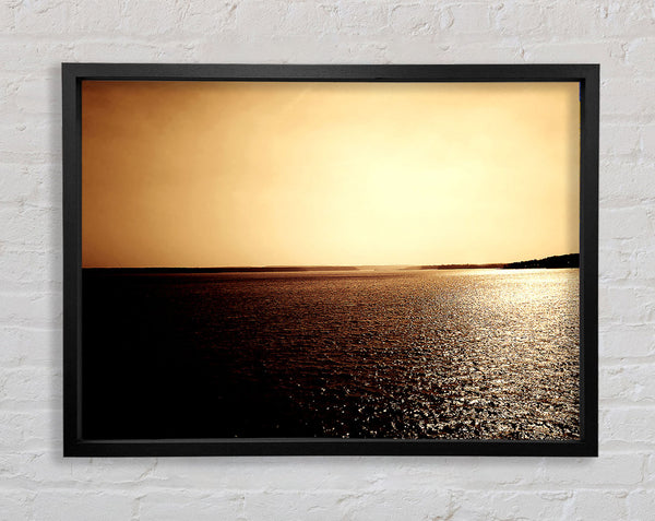 Sunshine Glistening On The Ocean Framed Print
