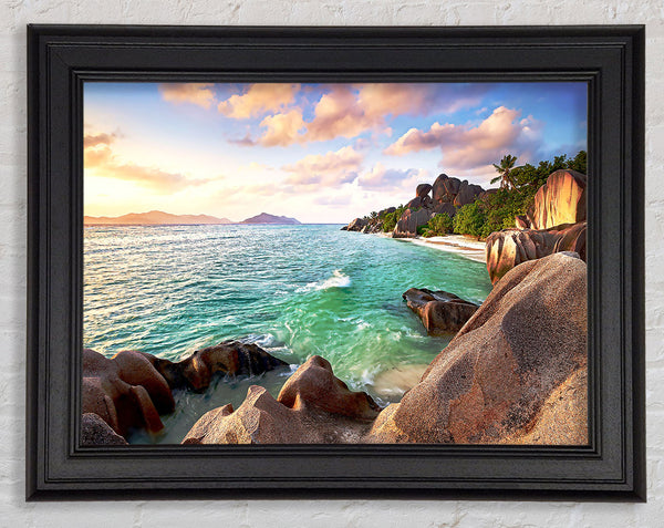 La Digue Beach Seychelles Framed Print