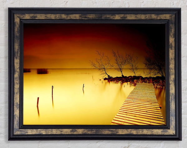 Mystical Boardwalk Yellow Framed Print