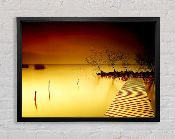 Mystical Boardwalk Yellow Framed Print
