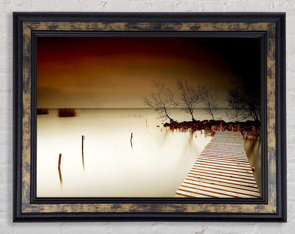 Mystical Boardwalk Brown Framed Print