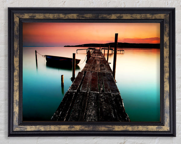 Rustic Ocean Jetty Framed Print