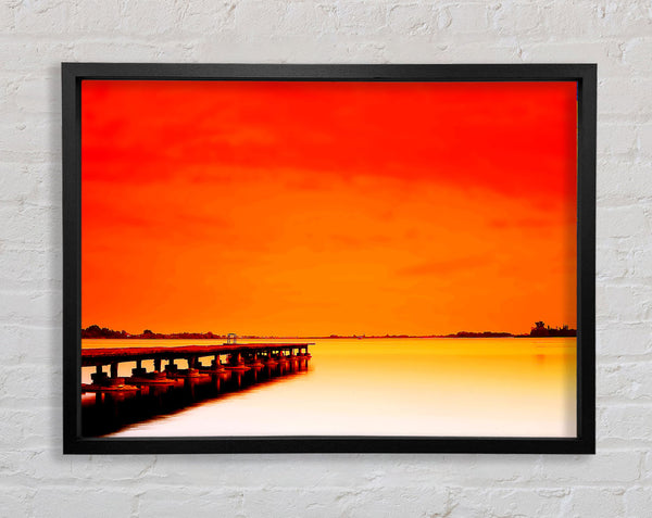 Perfect Orange Boardwalk Framed Print