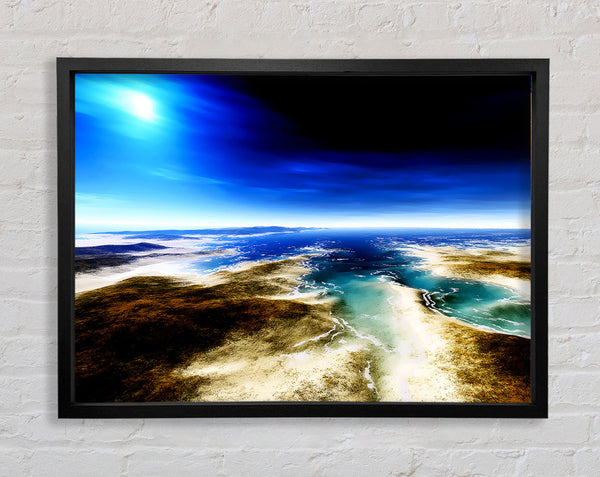 Islands Blue Sun Framed Print