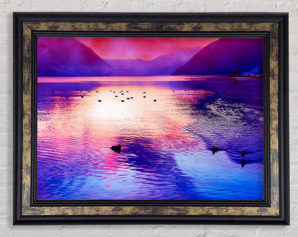 Mountain Lake At Daybreak Framed Print