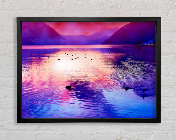 Mountain Lake At Daybreak Framed Print