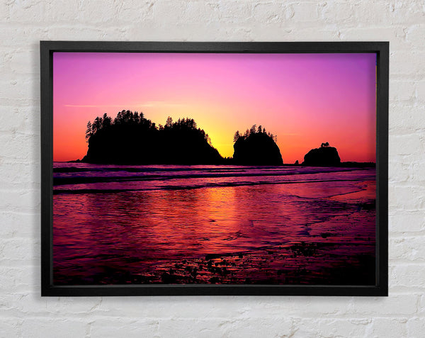Surreal Pink Ocean Flow Framed Print