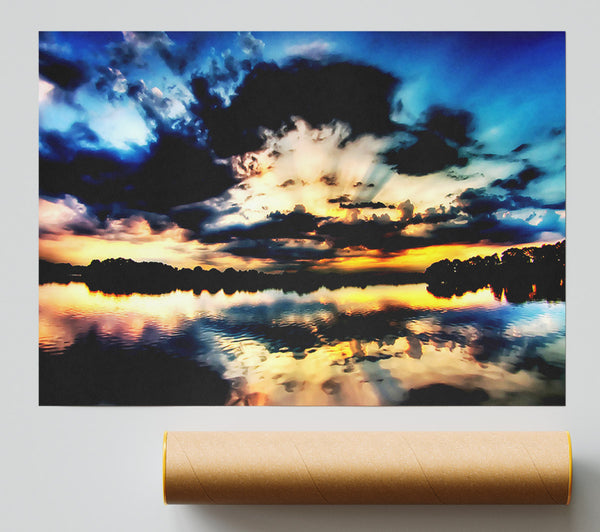 Blue Ocean Cloud Formation Poster