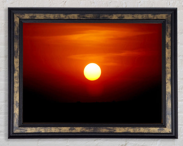 Sun Over The Black Ocean Framed Print