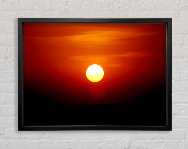 Sun Over The Black Ocean Framed Print