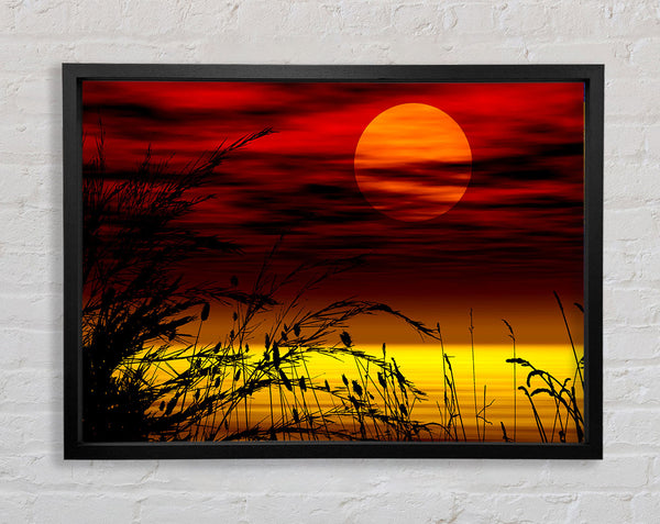 Surreal Golden Lake Framed Print