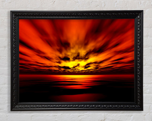 Fire Red Sun Blaze Framed Print