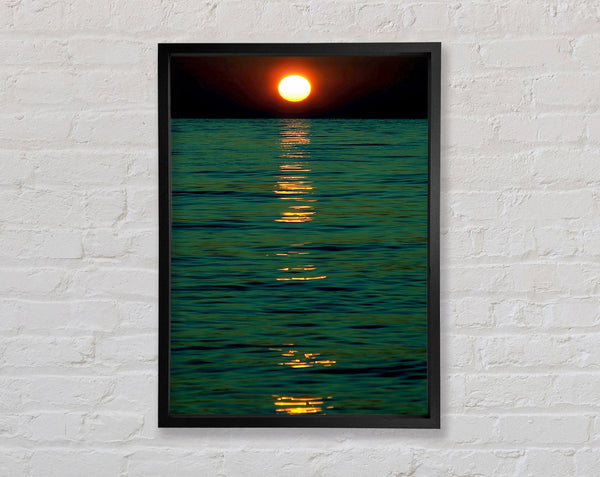 Stunning Green Ocean Nights Framed Print