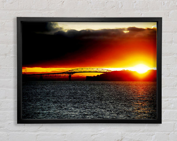 Sunrise Over The Oceans Pier Framed Print