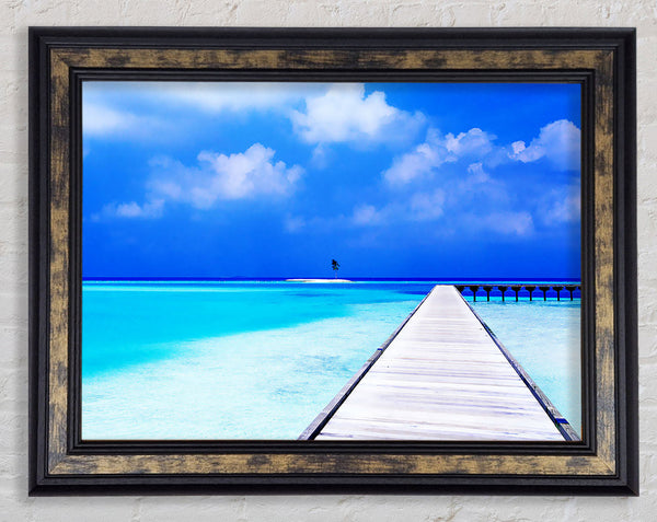 Turquoise Boardwalk Framed Print