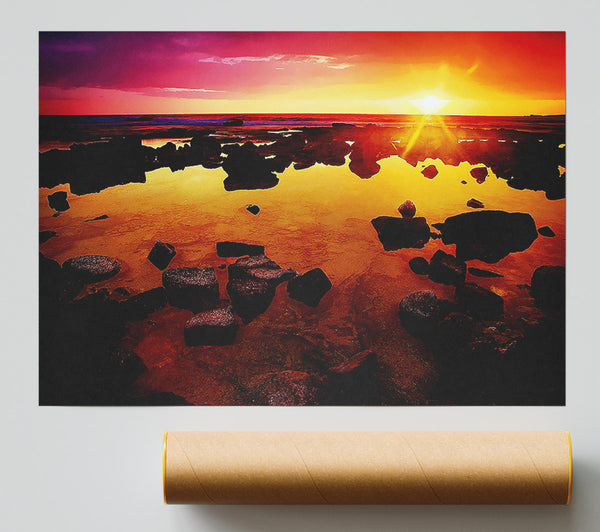 Sunbeams Over The Oceans Hide Away Giclee Print