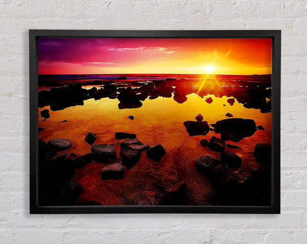 Sunbeams Over The Oceans Hide Away Framed Print