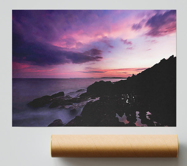 Lilac Red Ocean Sky Print