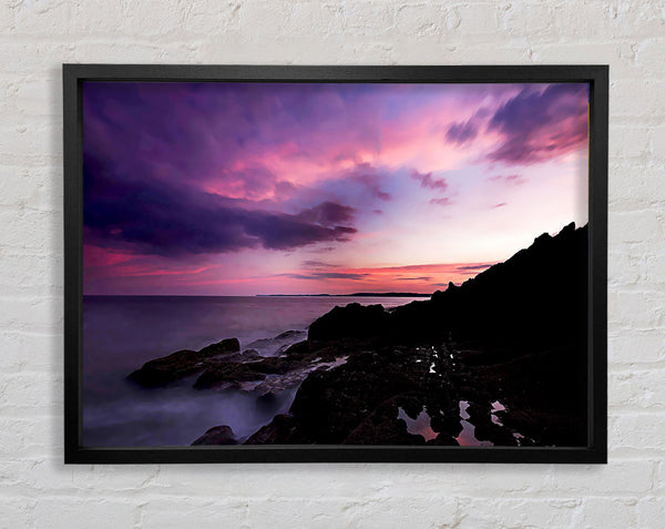 Lilac Red Ocean Sky Framed Print