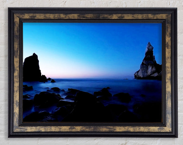 Tranquil Ocean Blue Framed Print