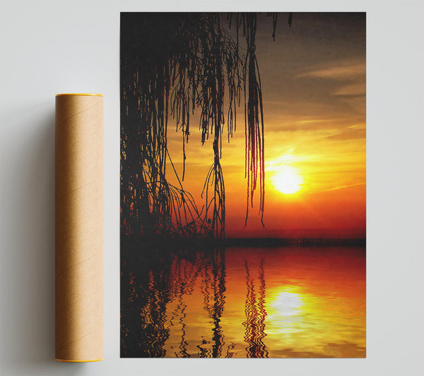 Sun Split Lake Giclee Print