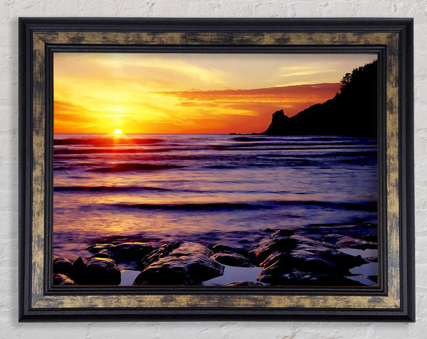 The Last Glimmer Of Sun Framed Print