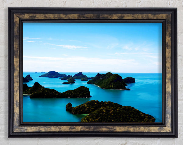 Tranquil Turquoise Rocks Framed Print