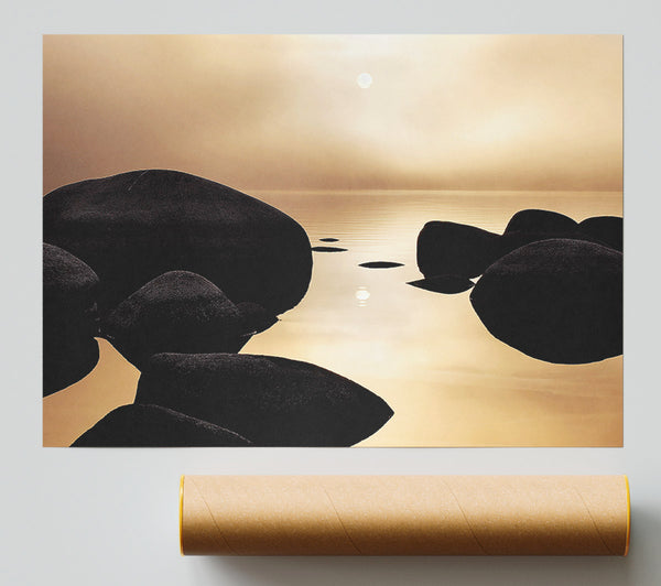 Tranquil Ocean Rocks Print