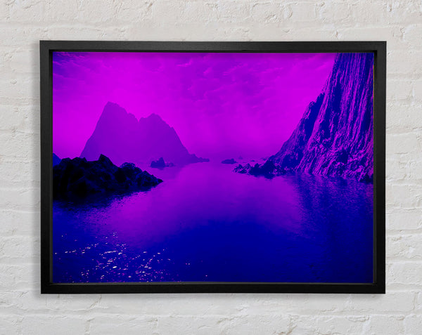 Surreal Pink Ocean Calm Framed Print