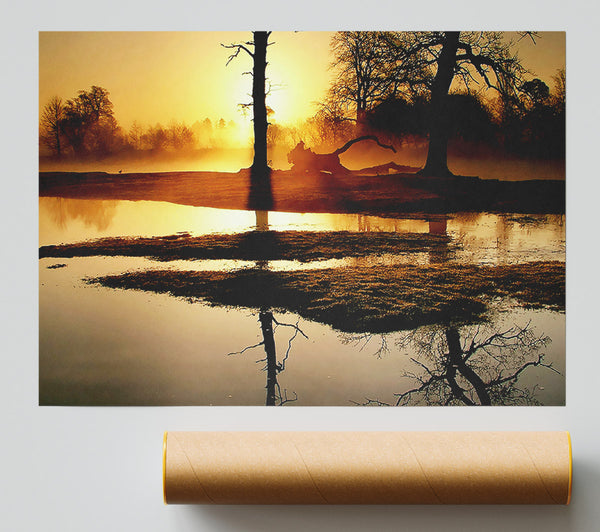 Golden Lake Sunset Giclee Print