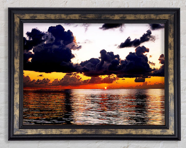 Golden Yellow Ocean Framed Print