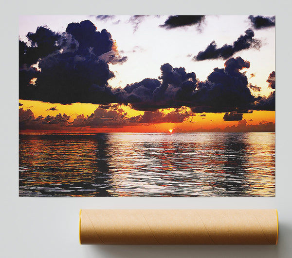 Golden Yellow Ocean Giclee Print