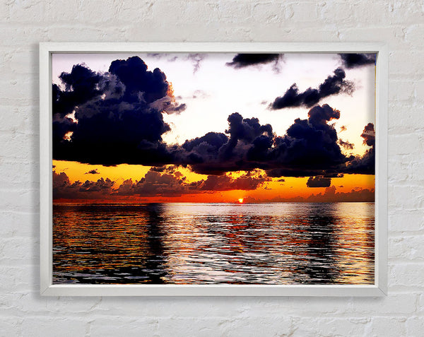 Golden Yellow Ocean Framed Print