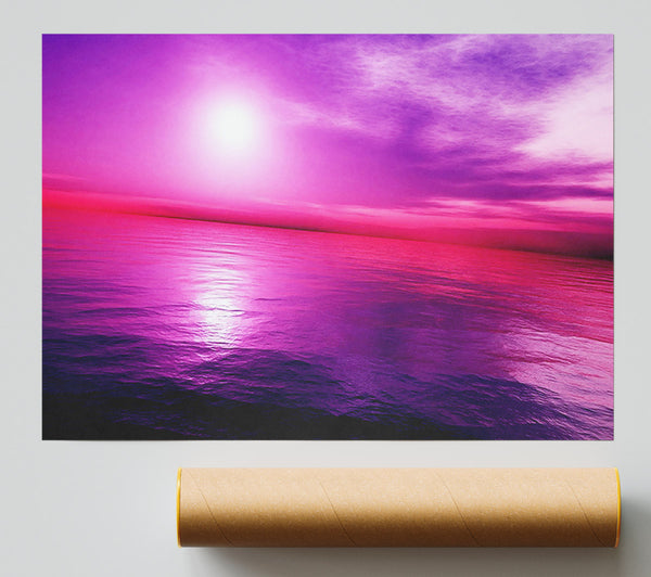 Stunning Lilac Pink Ocean Reflections Print