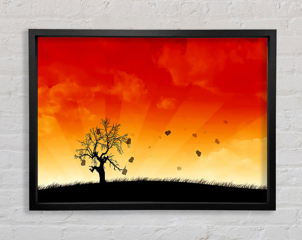 Sun Blaze Tree Framed Print
