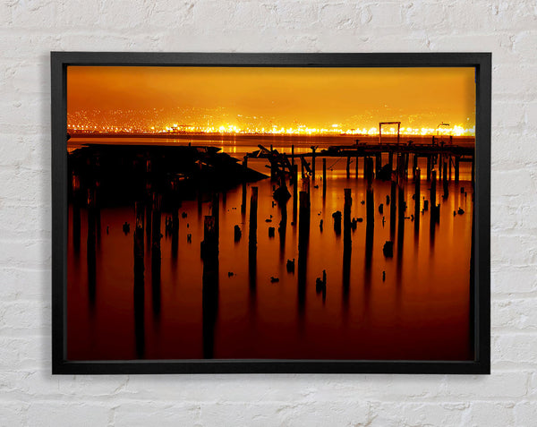 Golden Lake Horizon Framed Print