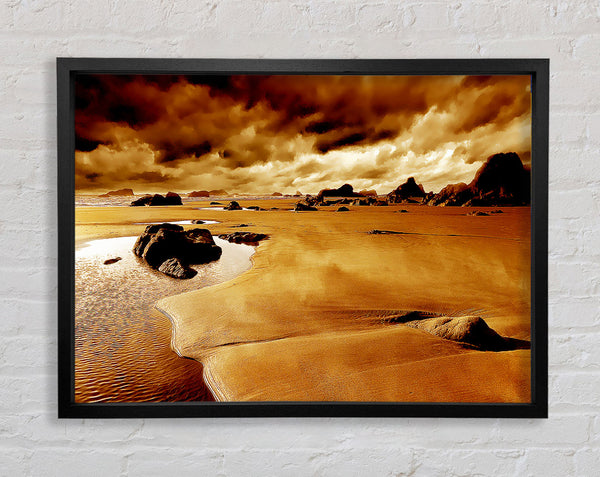 Caramel Ocean Skies Framed Print