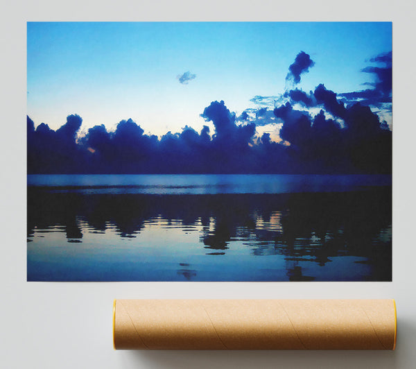 Blue Ocean Skies At Daybreak Poster