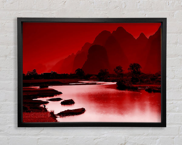 Red Paradise Island Framed Print